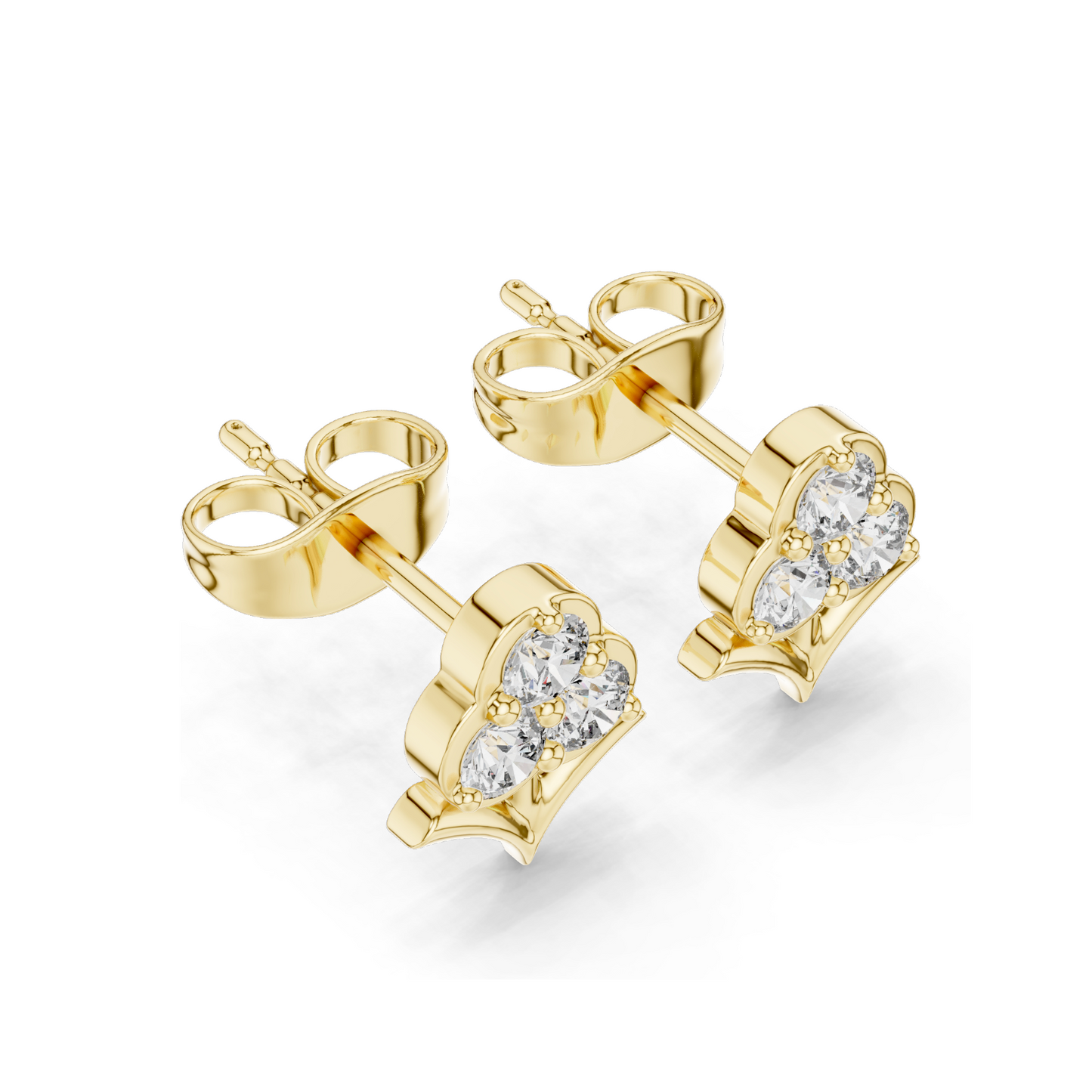0.30 CT Lab Diamond Floral Stud Earrings | VVS-VS EF CVD Diamonds | 18KT, 14KT, 10KT Gold & 925 Silver | Rose, Yellow, White Gold & Moissanite Options
