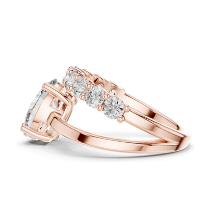 0.99 CT Oval Lab Diamond Ring for Women | VVS-VS EF Clarity | 18KT, 14KT, 10KT Gold & 925 Silver | Rose, Yellow, White Gold & Moissanite Options
