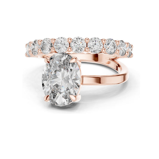 0.99 CT Oval Lab Diamond Ring for Women | VVS-VS EF Clarity | 18KT, 14KT, 10KT Gold & 925 Silver | Rose, Yellow, White Gold & Moissanite Options