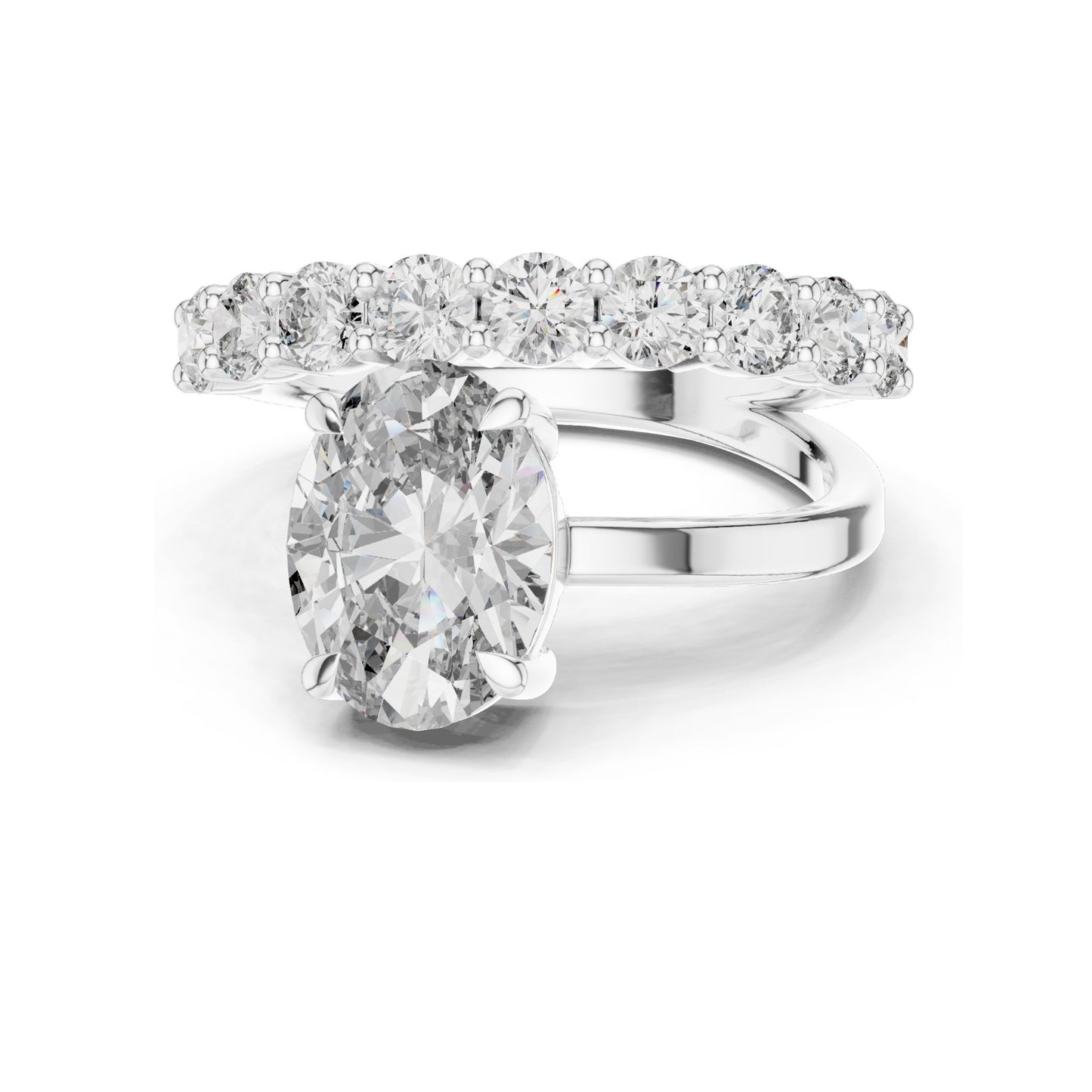0.99 CT Oval Lab Diamond Ring for Women | VVS-VS EF Clarity | 18KT, 14KT, 10KT Gold & 925 Silver | Rose, Yellow, White Gold & Moissanite Options