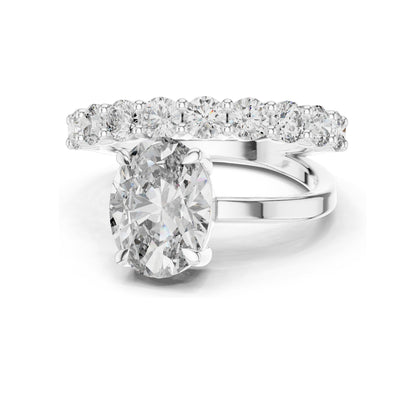 0.99 CT Oval Lab Diamond Ring for Women | VVS-VS EF Clarity | 18KT, 14KT, 10KT Gold & 925 Silver | Rose, Yellow, White Gold & Moissanite Options