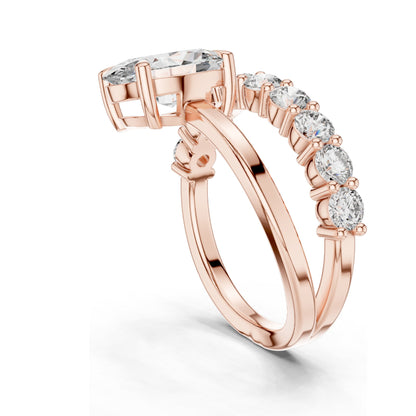 0.99 CT Oval Lab Diamond Ring for Women | VVS-VS EF Clarity | 18KT, 14KT, 10KT Gold & 925 Silver | Rose, Yellow, White Gold & Moissanite Options