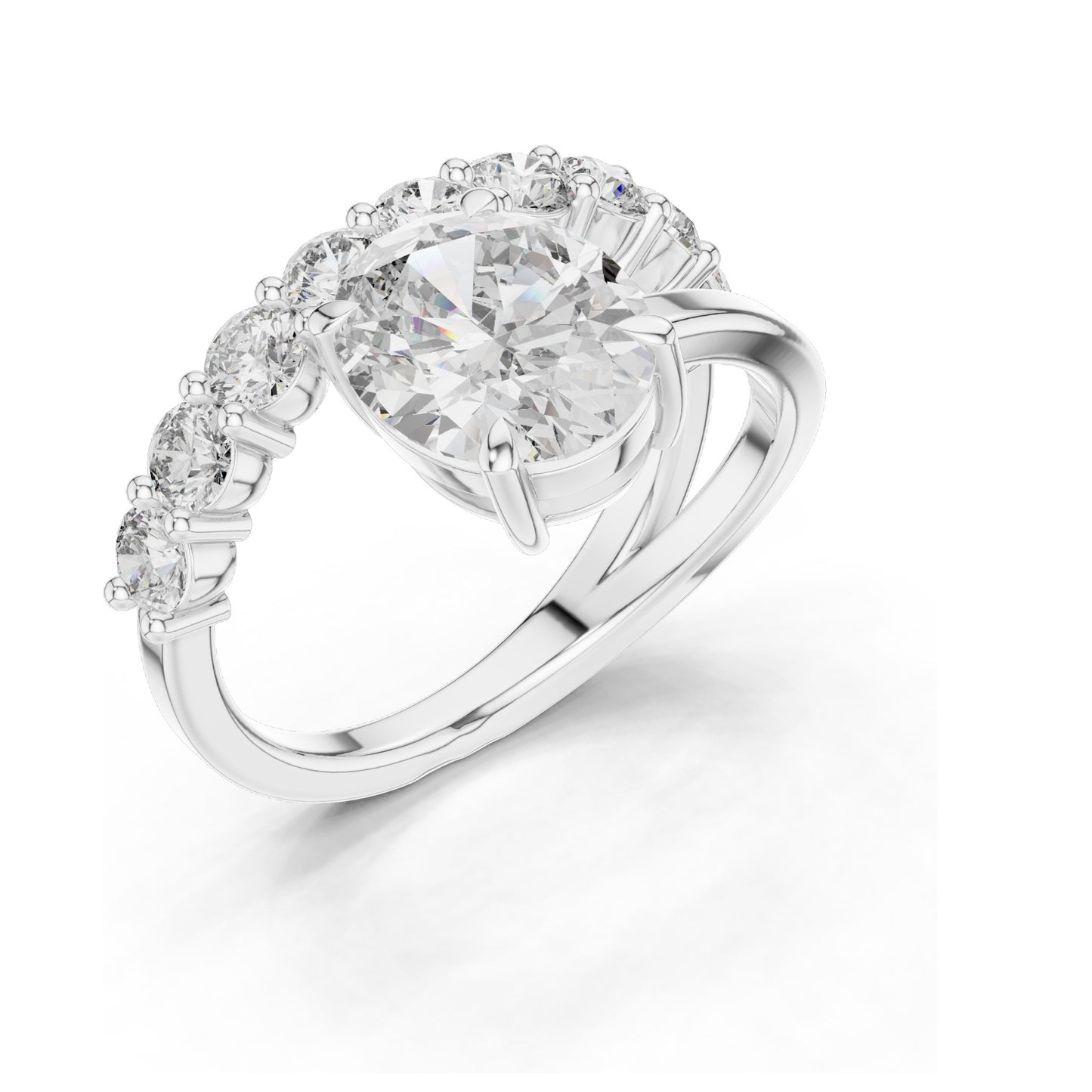 0.99 CT Oval Lab Diamond Ring for Women | VVS-VS EF Clarity | 18KT, 14KT, 10KT Gold & 925 Silver | Rose, Yellow, White Gold & Moissanite Options