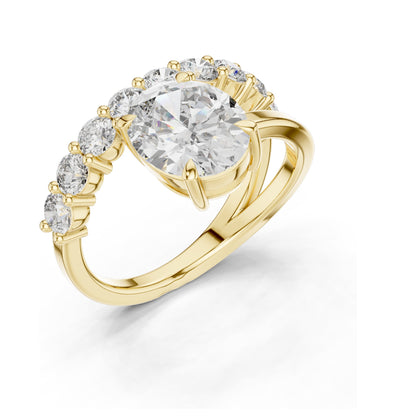 0.99 CT Oval Lab Diamond Ring for Women | VVS-VS EF Clarity | 18KT, 14KT, 10KT Gold & 925 Silver | Rose, Yellow, White Gold & Moissanite Options
