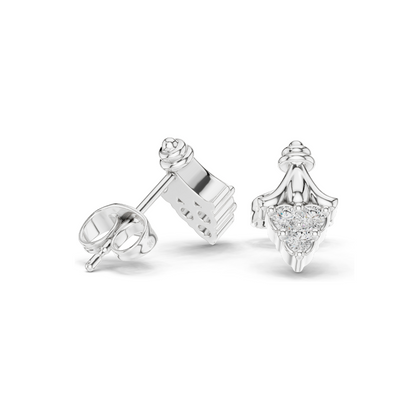 0.18 CT Lab Diamond Heart Stud Earrings for Women | VVS-VS EF Clarity | 18KT, 14KT, 10KT Gold & 925 Silver | Rose, Yellow, White Gold | Fleur-Inspired Design | Moissanite Option