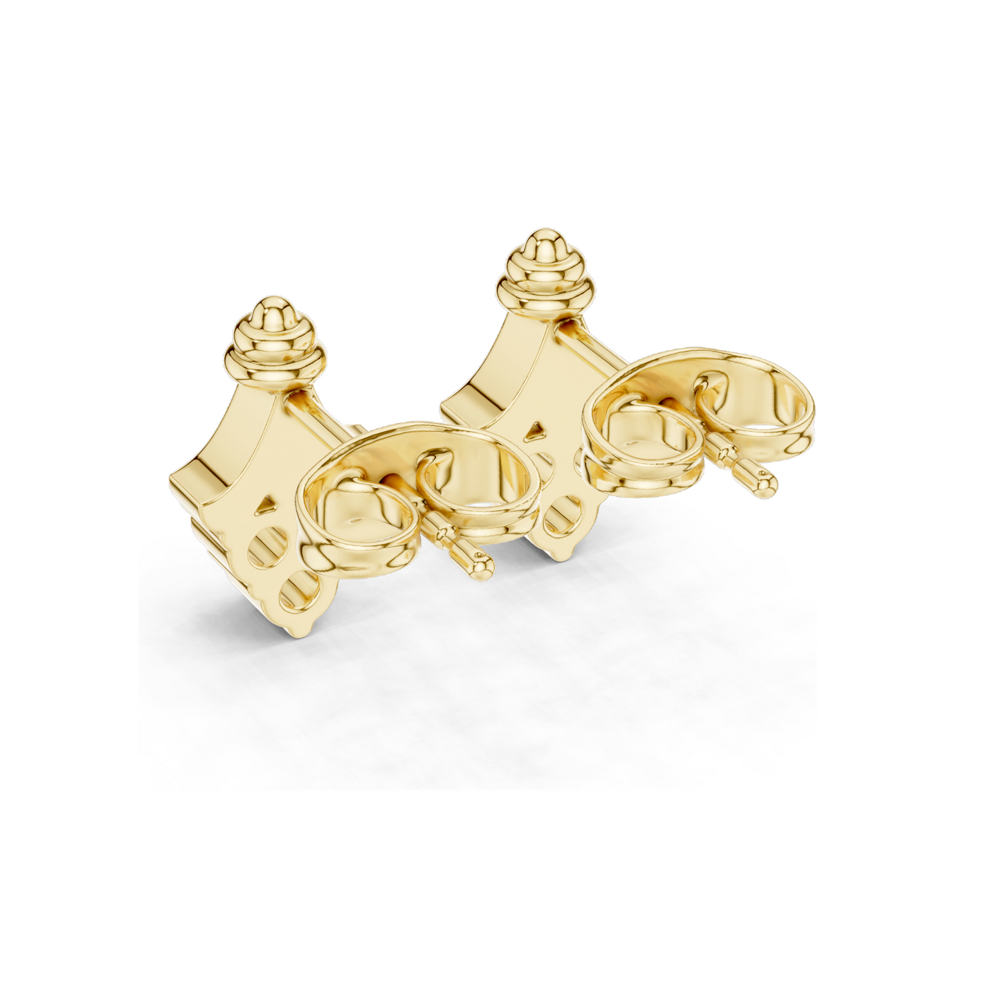 0.18 CT Lab Diamond Heart Stud Earrings for Women | VVS-VS EF Clarity | 18KT, 14KT, 10KT Gold & 925 Silver | Rose, Yellow, White Gold | Fleur-Inspired Design | Moissanite Option