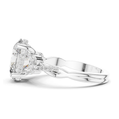 3.35 CT Oval Cut Lab Diamond Ring for Women | VVS-VS EF Clarity | 18KT, 14KT, 10KT Gold & 925 Silver | Rose, Yellow, White Gold & Moissanite Options