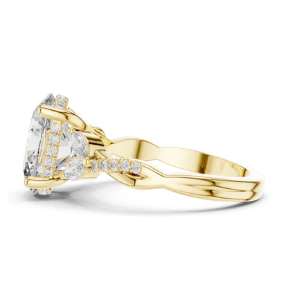 3.35 CT Oval Cut Lab Diamond Ring for Women | VVS-VS EF Clarity | 18KT, 14KT, 10KT Gold & 925 Silver | Rose, Yellow, White Gold & Moissanite Options