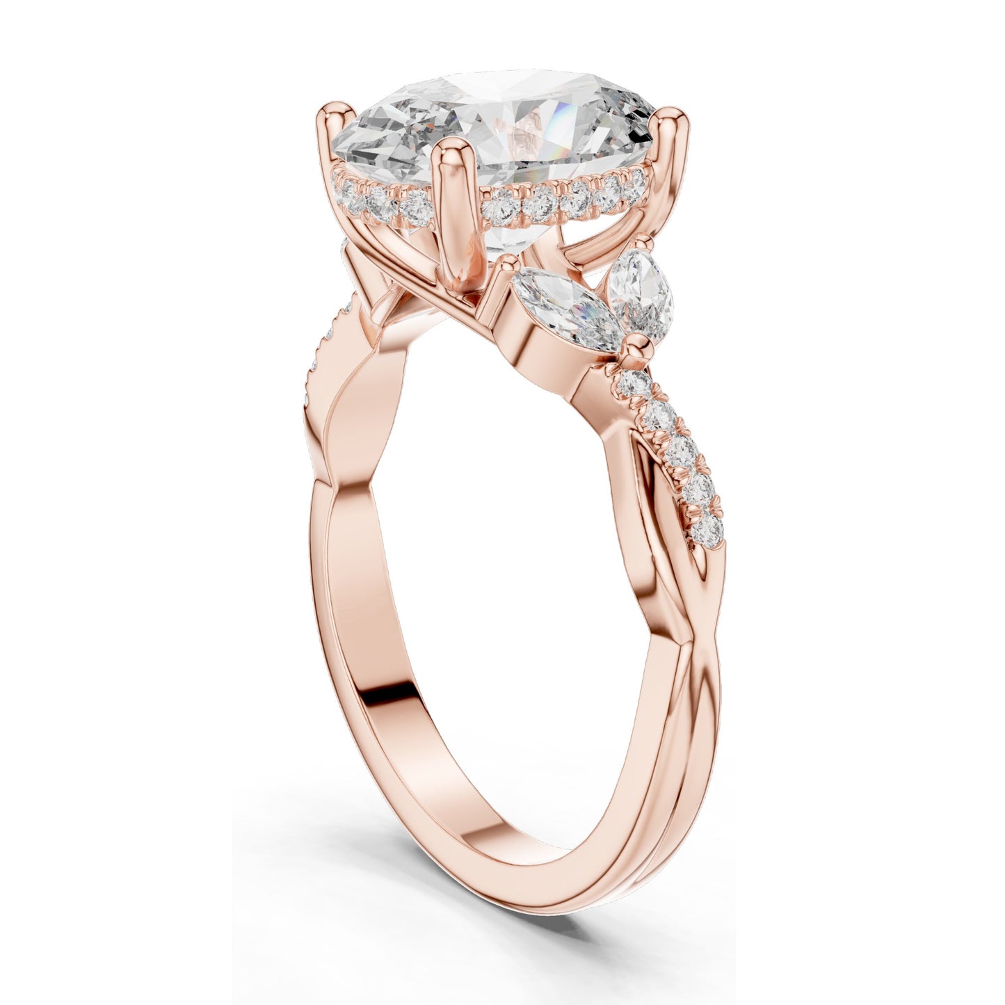 3.35 CT Oval Cut Lab Diamond Ring for Women | VVS-VS EF Clarity | 18KT, 14KT, 10KT Gold & 925 Silver | Rose, Yellow, White Gold & Moissanite Options