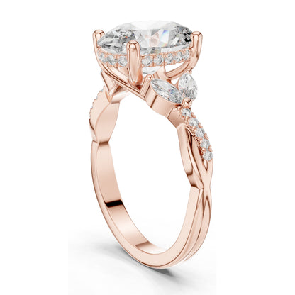 3.35 CT Oval Cut Lab Diamond Ring for Women | VVS-VS EF Clarity | 18KT, 14KT, 10KT Gold & 925 Silver | Rose, Yellow, White Gold & Moissanite Options
