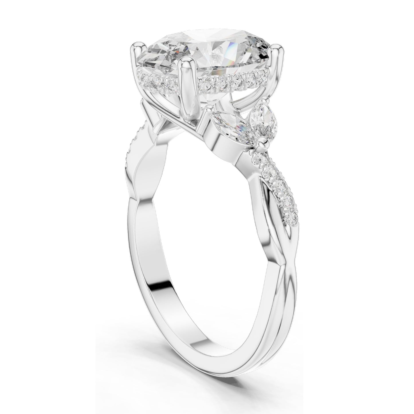 3.35 CT Oval Cut Lab Diamond Ring for Women | VVS-VS EF Clarity | 18KT, 14KT, 10KT Gold & 925 Silver | Rose, Yellow, White Gold & Moissanite Options