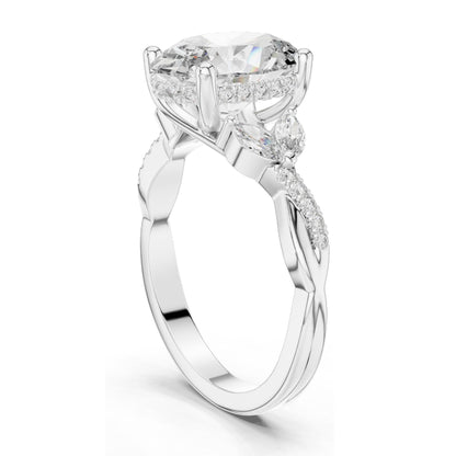 3.35 CT Oval Cut Lab Diamond Ring for Women | VVS-VS EF Clarity | 18KT, 14KT, 10KT Gold & 925 Silver | Rose, Yellow, White Gold & Moissanite Options