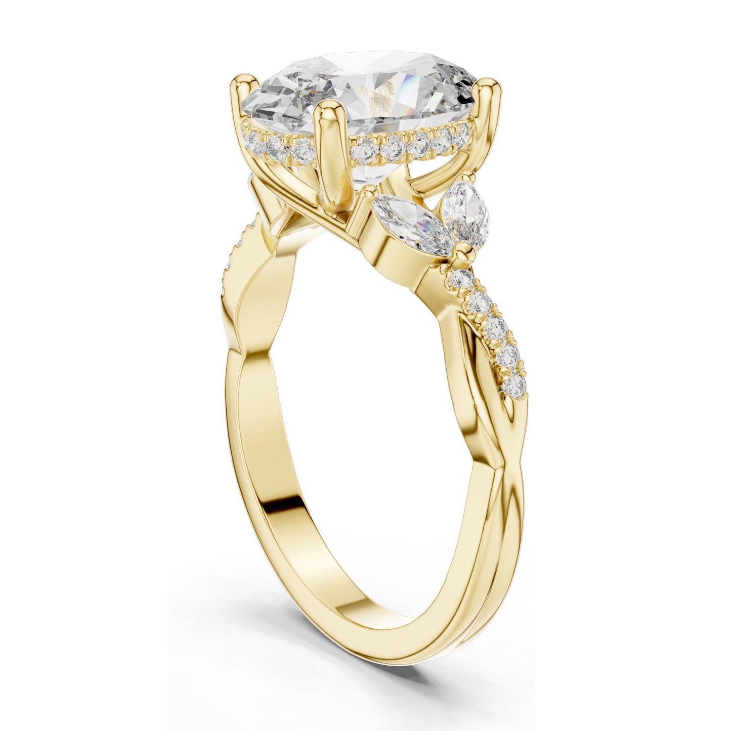 3.35 CT Oval Cut Lab Diamond Ring for Women | VVS-VS EF Clarity | 18KT, 14KT, 10KT Gold & 925 Silver | Rose, Yellow, White Gold & Moissanite Options