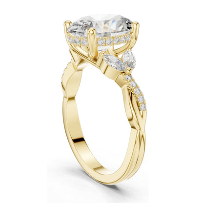 3.35 CT Oval Cut Lab Diamond Ring for Women | VVS-VS EF Clarity | 18KT, 14KT, 10KT Gold & 925 Silver | Rose, Yellow, White Gold & Moissanite Options