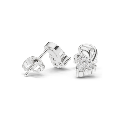 0.27 CT Lab Diamond Stud Earrings for Women | VVS-VS EF CVD Tri-Stone Floral Cut | 18KT, 14KT, 10KT Gold & 925 Silver | Rose, Yellow & White Gold | Moissanite Option