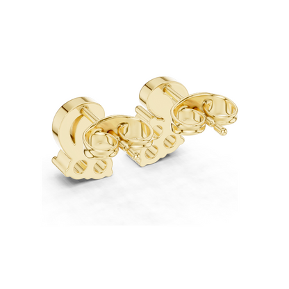0.27 CT Lab Diamond Stud Earrings for Women | VVS-VS EF CVD Tri-Stone Floral Cut | 18KT, 14KT, 10KT Gold & 925 Silver | Rose, Yellow & White Gold | Moissanite Option