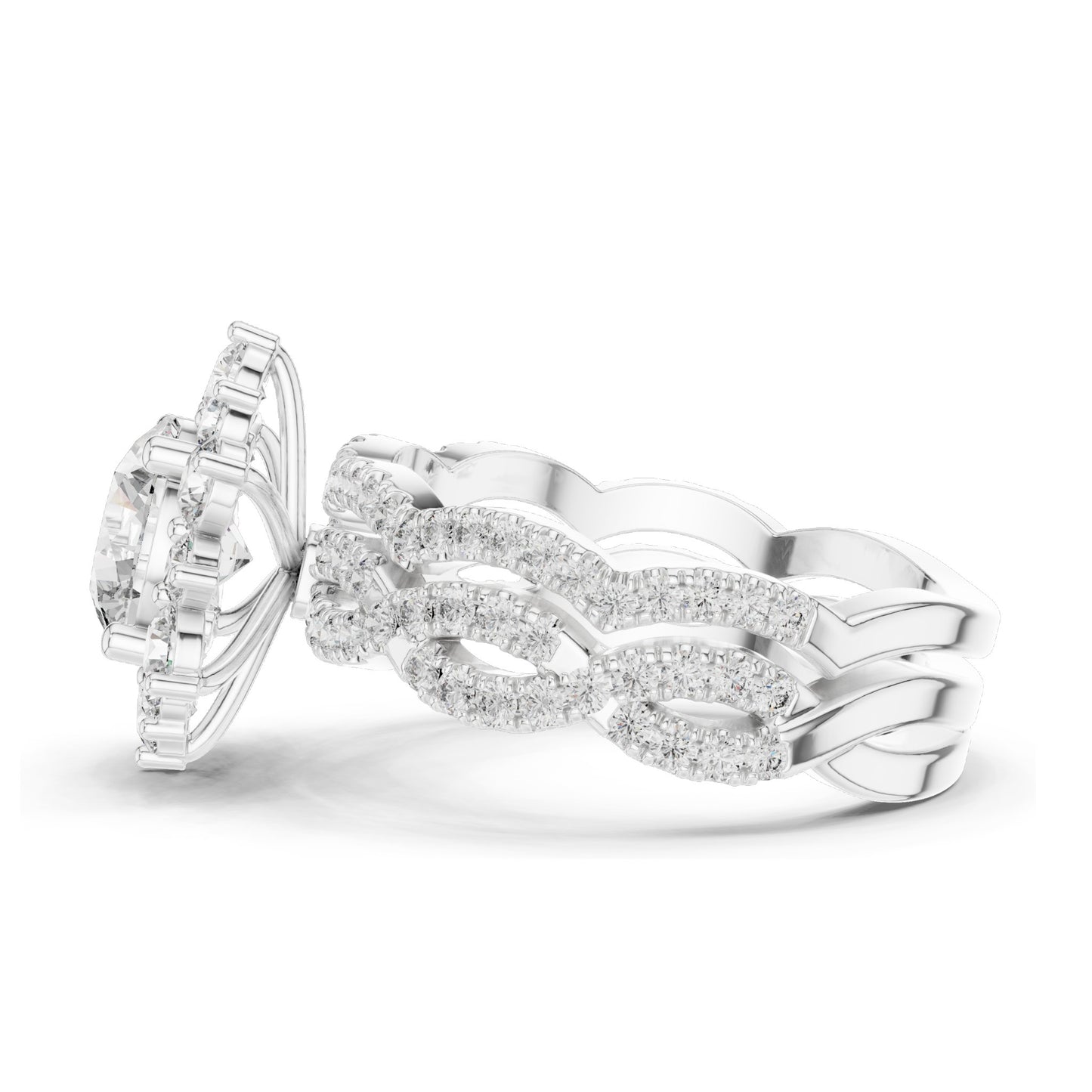 2.538 CT Round Brilliant & Cluster Lab Diamond Ring for Women | VVS-VS EF Clarity | 18KT, 14KT, 10KT Gold & 925 Silver | Rose, Yellow, White Gold & Moissanite Options