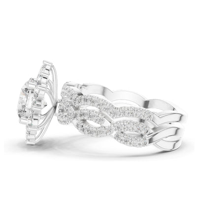 2.538 CT Round Brilliant & Cluster Lab Diamond Ring for Women | VVS-VS EF Clarity | 18KT, 14KT, 10KT Gold & 925 Silver | Rose, Yellow, White Gold & Moissanite Options