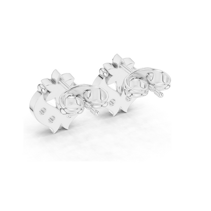 0.28 CT Lab Diamond Floral Heart Stud Earrings | VVS–VS EF Clarity | 18KT, 14KT, 10KT Gold & 925 Silver | Rose, Yellow, White Gold & Moissanite Options
