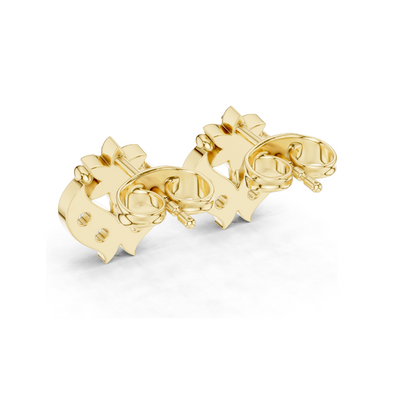 0.28 CT Lab Diamond Floral Heart Stud Earrings | VVS–VS EF Clarity | 18KT, 14KT, 10KT Gold & 925 Silver | Rose, Yellow, White Gold & Moissanite Options