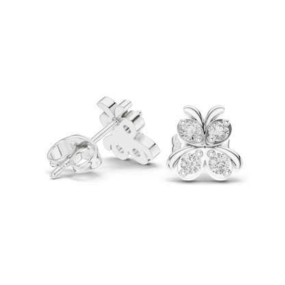 0.36 CT Butterfly Lab Diamond Stud Earrings | VVS-VS EF Clarity | 18KT, 14KT, 10KT Gold & 925 Silver | Rose, Yellow, White Gold | Moissanite Option