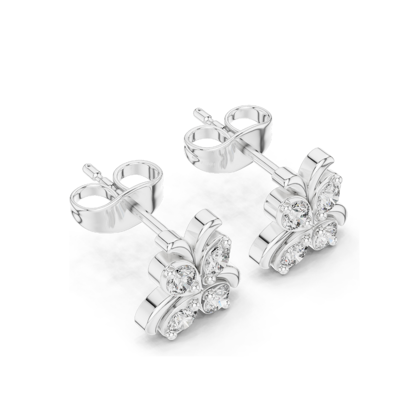 0.36 CT Butterfly Lab Diamond Stud Earrings | VVS-VS EF Clarity | 18KT, 14KT, 10KT Gold & 925 Silver | Rose, Yellow, White Gold | Moissanite Option