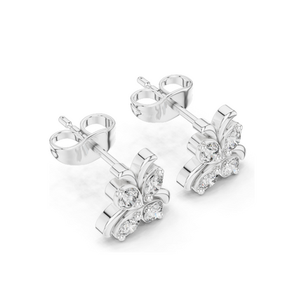 0.36 CT Butterfly Lab Diamond Stud Earrings | VVS-VS EF Clarity | 18KT, 14KT, 10KT Gold & 925 Silver | Rose, Yellow, White Gold | Moissanite Option
