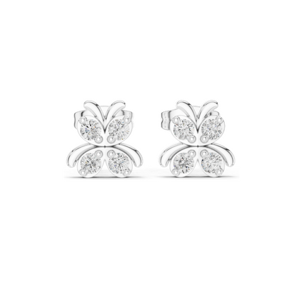 0.36 CT Butterfly Lab Diamond Stud Earrings | VVS-VS EF Clarity | 18KT, 14KT, 10KT Gold & 925 Silver | Rose, Yellow, White Gold | Moissanite Option