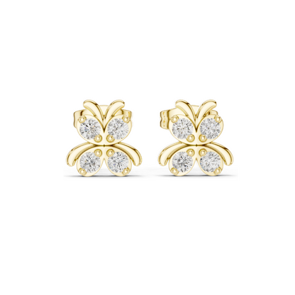 0.36 CT Butterfly Lab Diamond Stud Earrings | VVS-VS EF Clarity | 18KT, 14KT, 10KT Gold & 925 Silver | Rose, Yellow, White Gold | Moissanite Option