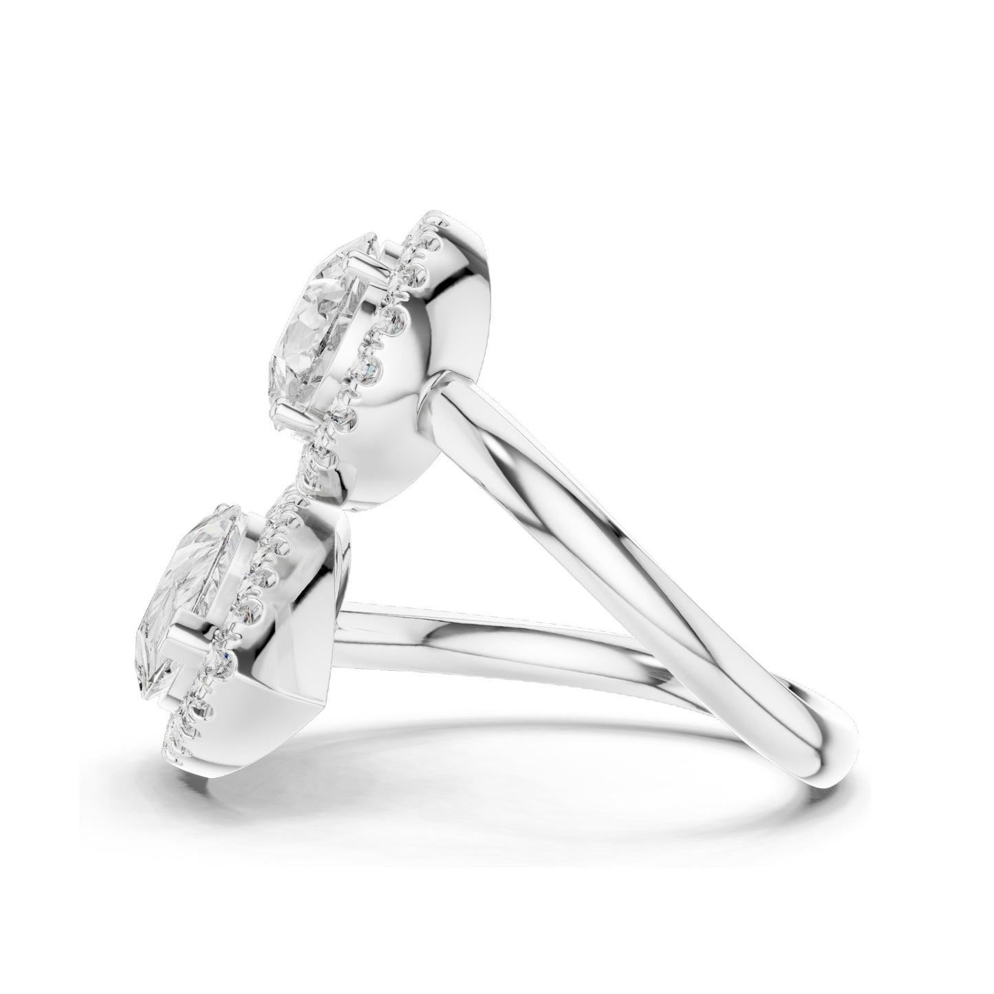 0.64 CT Pear Shaped Lab Diamond Halo Ring for Women | VVS-VS EF Clarity | 18KT, 14KT, 10KT Gold & 925 Silver | Rose, Yellow, White Gold & Moissanite Options
