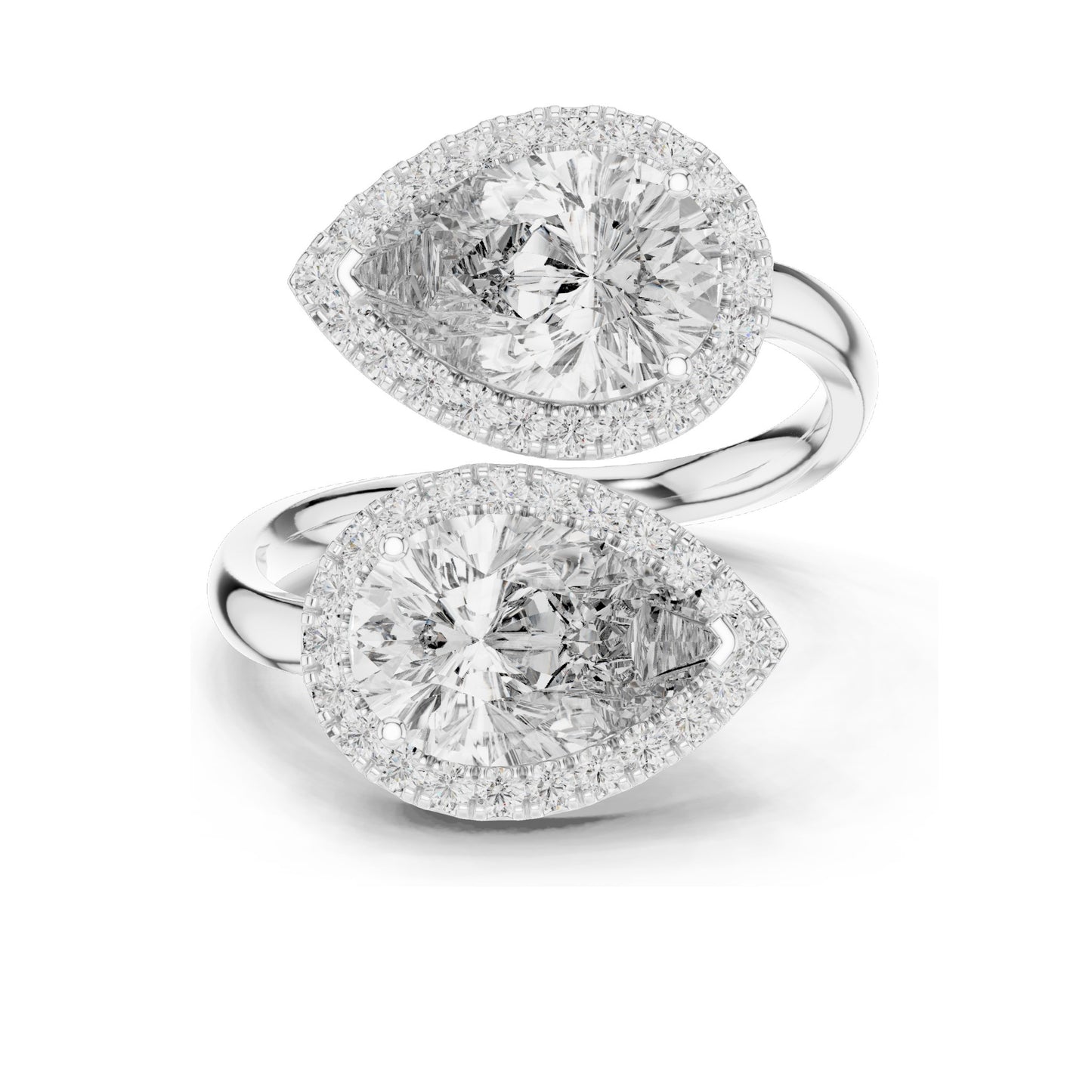 0.64 CT Pear Shaped Lab Diamond Halo Ring for Women | VVS-VS EF Clarity | 18KT, 14KT, 10KT Gold & 925 Silver | Rose, Yellow, White Gold & Moissanite Options