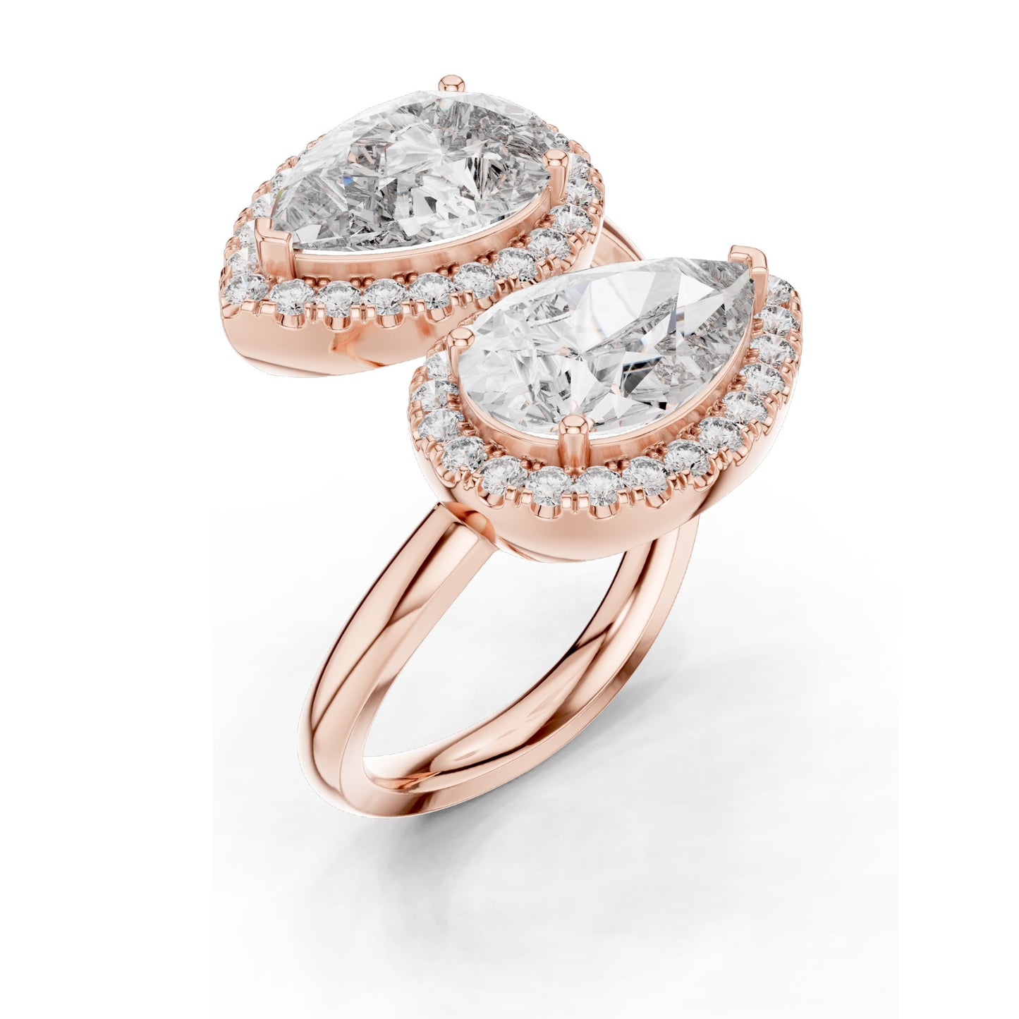 0.64 CT Pear Shaped Lab Diamond Halo Ring for Women | VVS-VS EF Clarity | 18KT, 14KT, 10KT Gold & 925 Silver | Rose, Yellow, White Gold & Moissanite Options