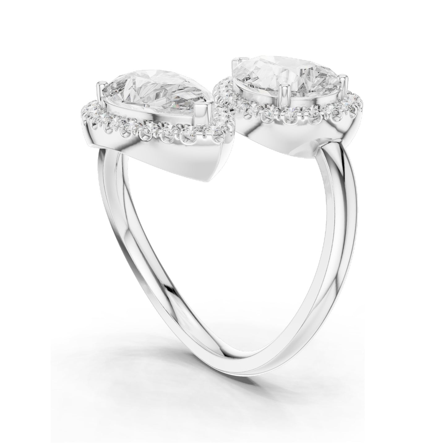 0.64 CT Pear Shaped Lab Diamond Halo Ring for Women | VVS-VS EF Clarity | 18KT, 14KT, 10KT Gold & 925 Silver | Rose, Yellow, White Gold & Moissanite Options
