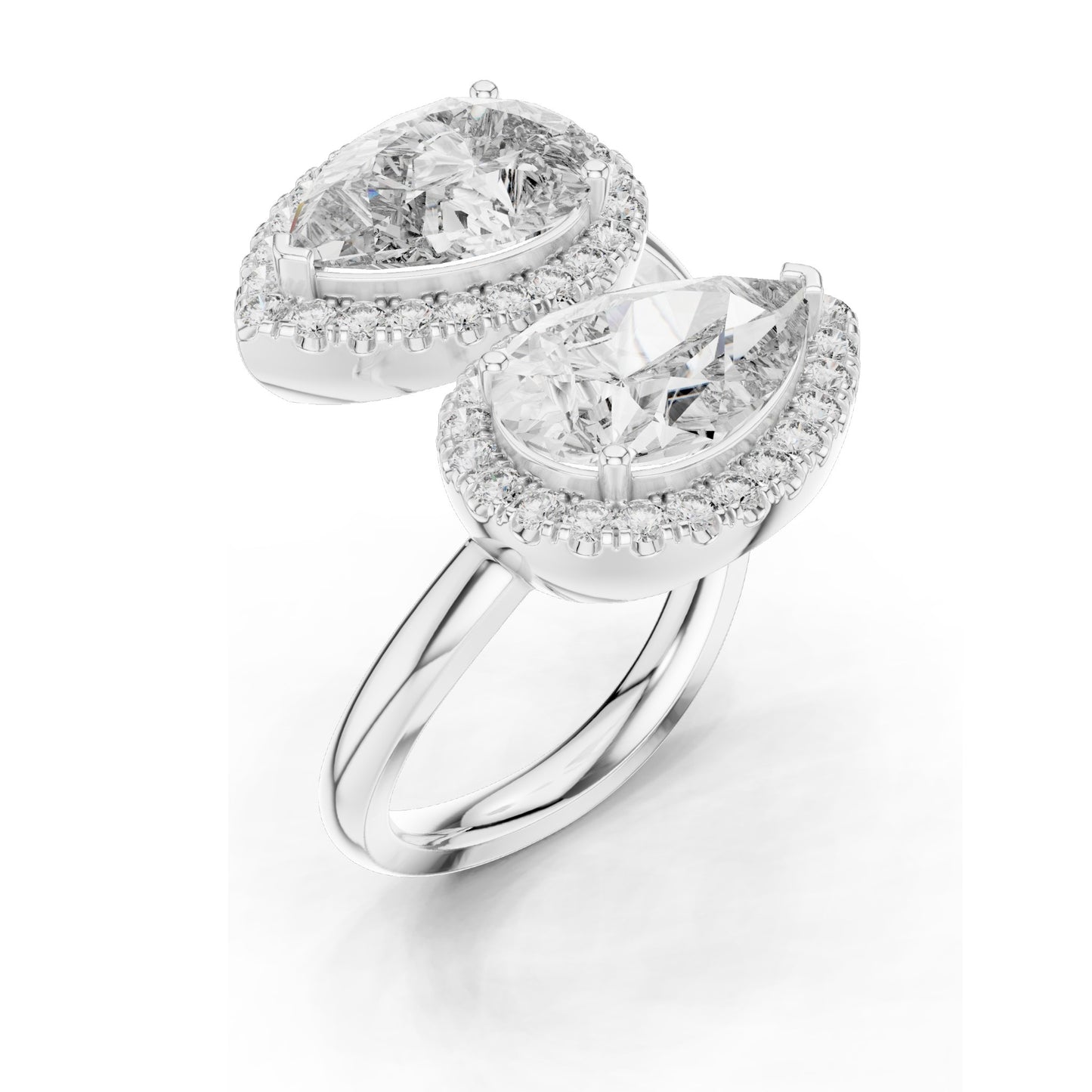 0.64 CT Pear Shaped Lab Diamond Halo Ring for Women | VVS-VS EF Clarity | 18KT, 14KT, 10KT Gold & 925 Silver | Rose, Yellow, White Gold & Moissanite Options