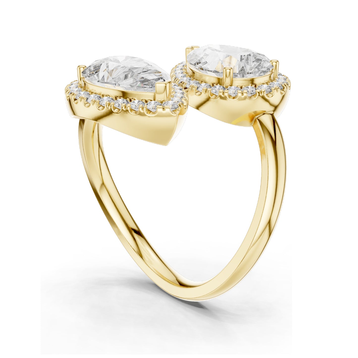 0.64 CT Pear Shaped Lab Diamond Halo Ring for Women | VVS-VS EF Clarity | 18KT, 14KT, 10KT Gold & 925 Silver | Rose, Yellow, White Gold & Moissanite Options