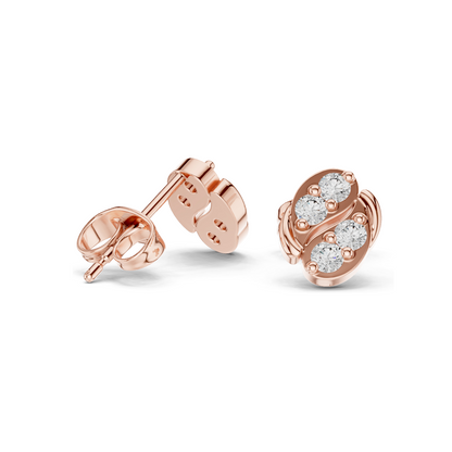 0.32 CT Lab Diamond Designer Stud Earrings | VVS–VS EF Clarity | 18KT, 14KT, 10KT Gold & 925 Silver | Rose, Yellow, White Gold & Moissanite Options