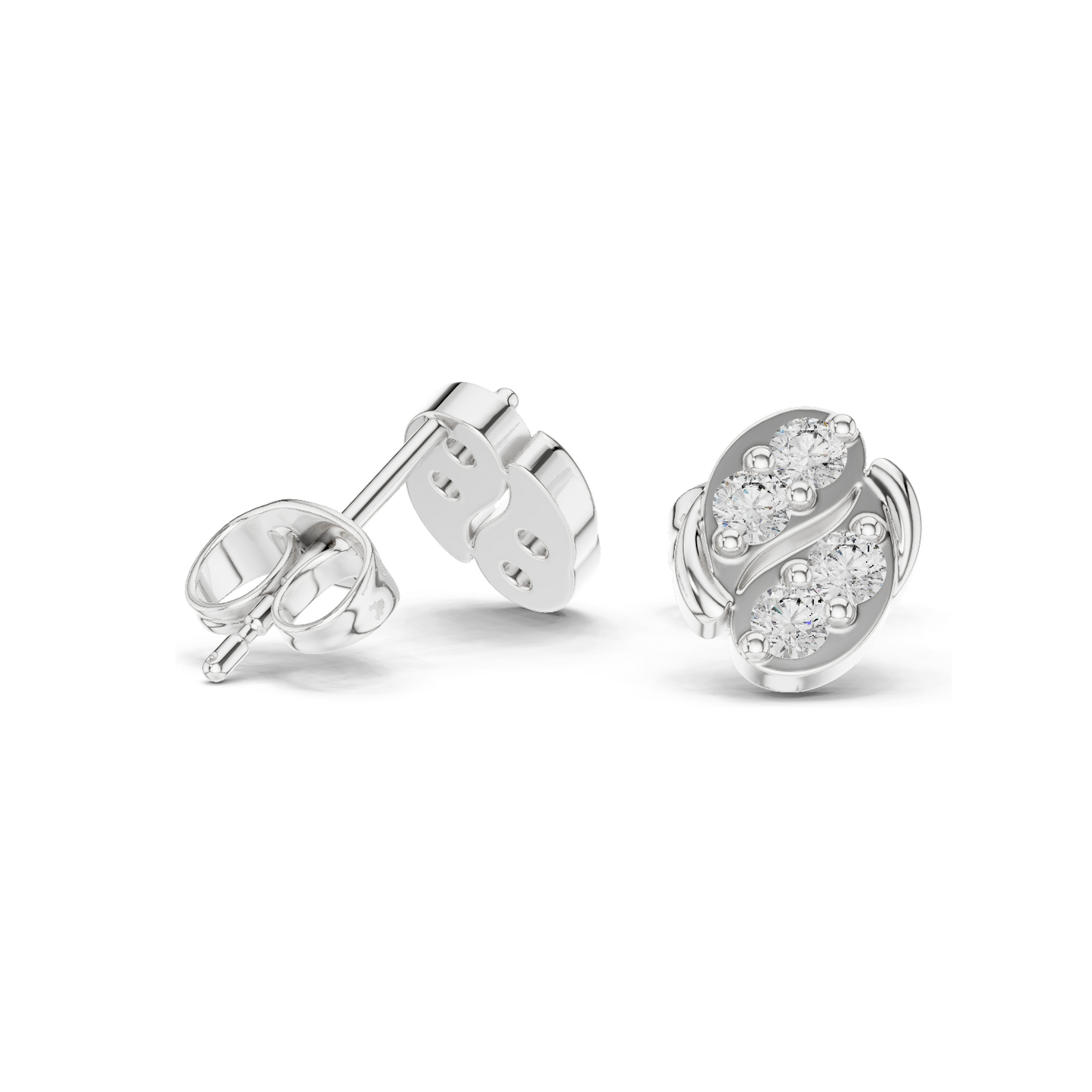 0.32 CT Lab Diamond Designer Stud Earrings | VVS–VS EF Clarity | 18KT, 14KT, 10KT Gold & 925 Silver | Rose, Yellow, White Gold & Moissanite Options
