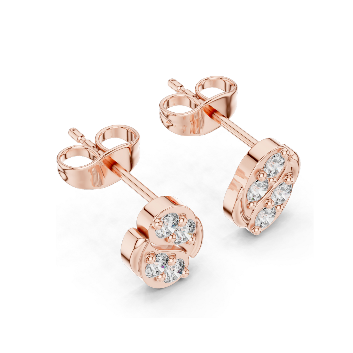 0.32 CT Lab Diamond Designer Stud Earrings | VVS–VS EF Clarity | 18KT, 14KT, 10KT Gold & 925 Silver | Rose, Yellow, White Gold & Moissanite Options