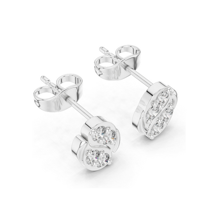 0.32 CT Lab Diamond Designer Stud Earrings | VVS–VS EF Clarity | 18KT, 14KT, 10KT Gold & 925 Silver | Rose, Yellow, White Gold & Moissanite Options
