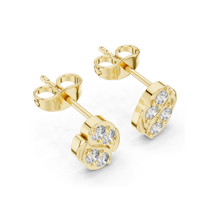 0.32 CT Lab Diamond Designer Stud Earrings | VVS–VS EF Clarity | 18KT, 14KT, 10KT Gold & 925 Silver | Rose, Yellow, White Gold & Moissanite Options