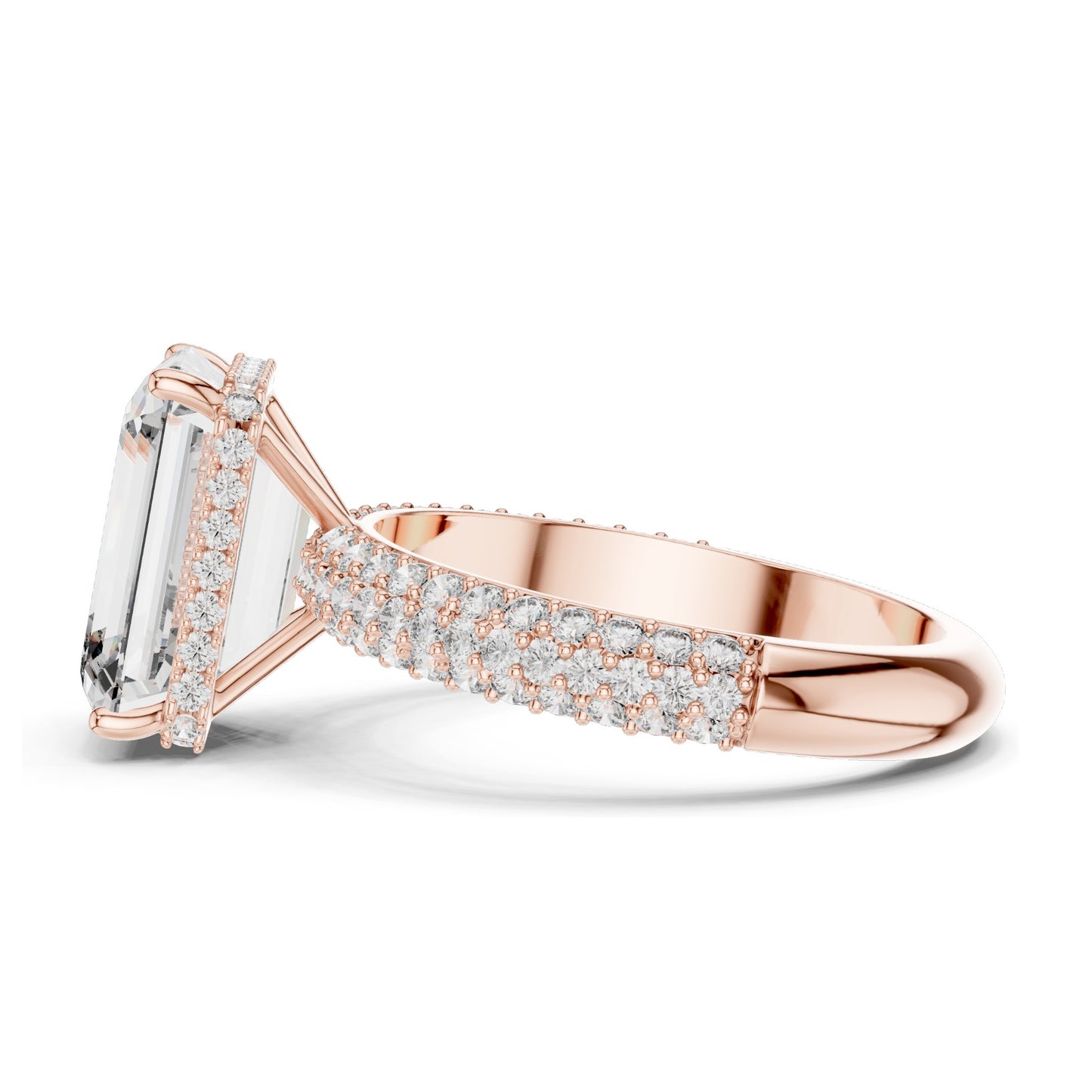 6.004 CT Emerald Cut Lab Diamond Ring for Women | VVS-VS EF Clarity | 18KT, 14KT, 10KT Gold & 925 Silver | Rose, Yellow, White Gold & Moissanite Options