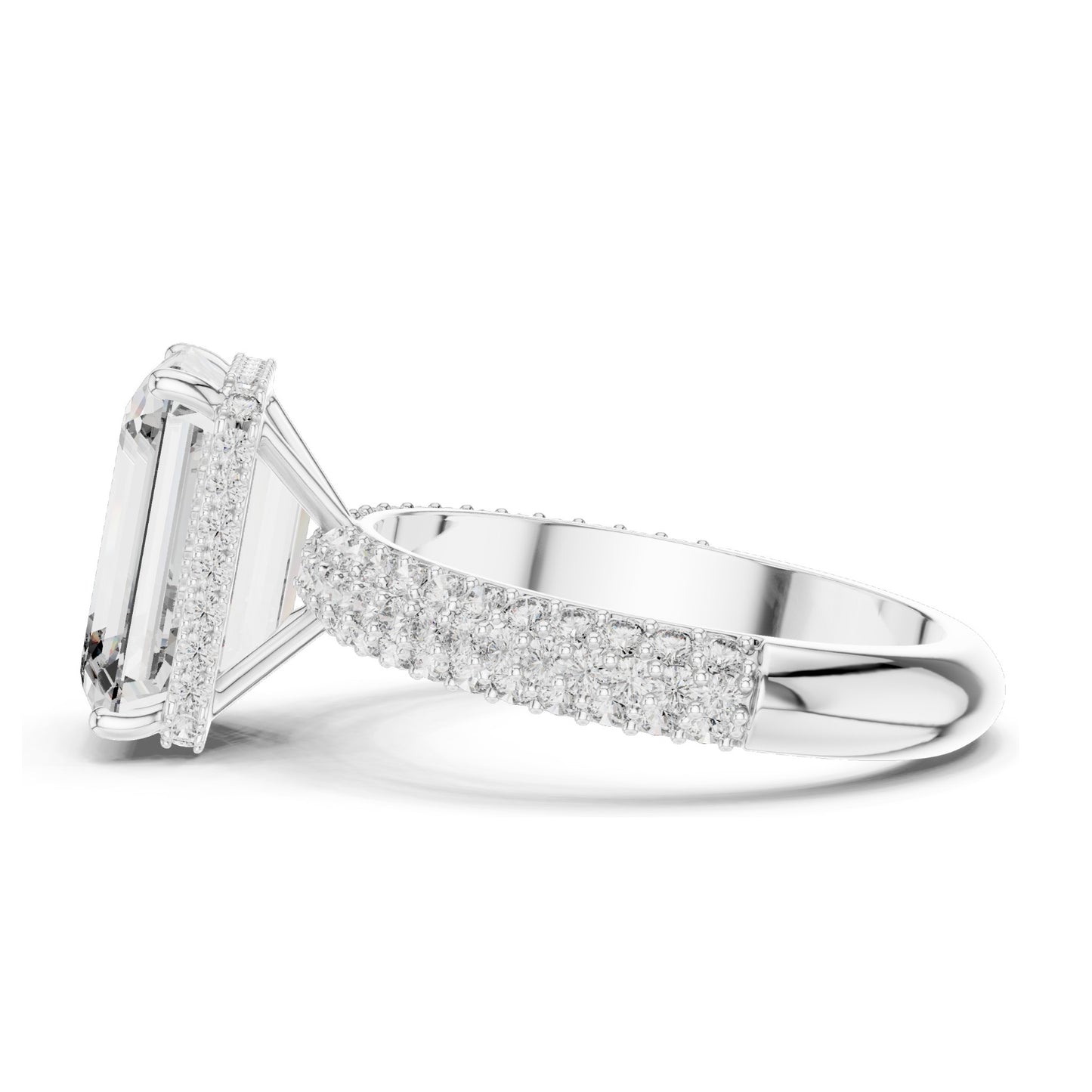 6.004 CT Emerald Cut Lab Diamond Ring for Women | VVS-VS EF Clarity | 18KT, 14KT, 10KT Gold & 925 Silver | Rose, Yellow, White Gold & Moissanite Options