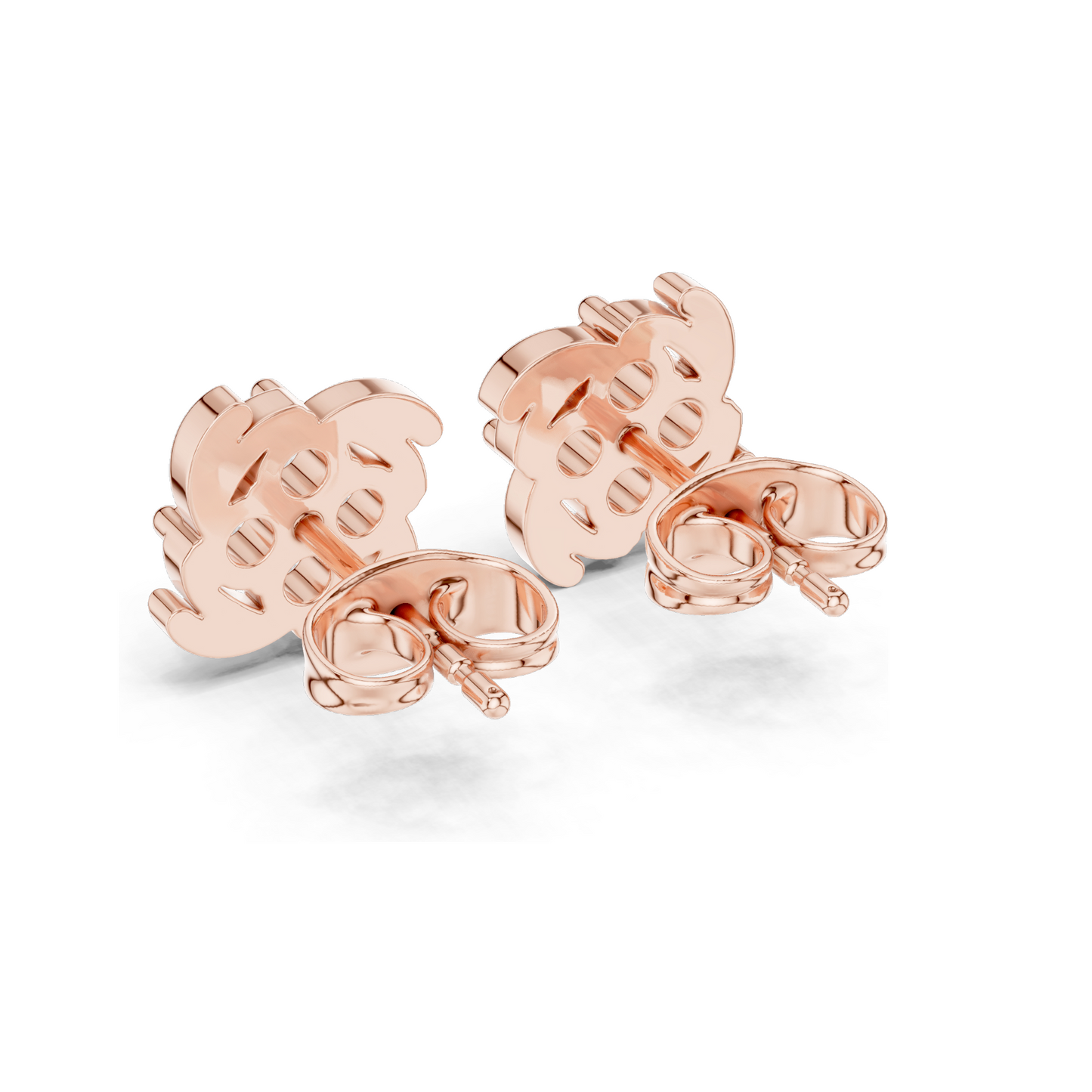 0.36 CT Lab Diamond Cluster Swirl Stud Earrings | VVS-VS EF Clarity | 18KT, 14KT, 10KT Gold & 925 Silver | Rose, Yellow, White Gold | Floral Design | Moissanite Option