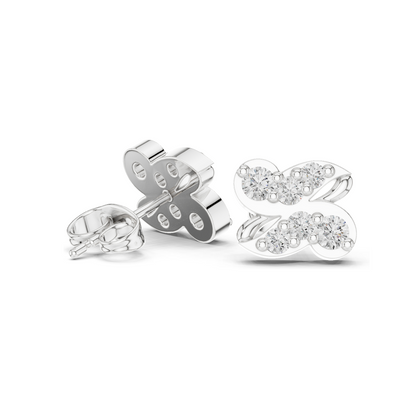 0.54 CT Lab Diamond Designer Butterfly Earrings in 18KT, 14KT, 10KT Gold & 925 Silver | VVS–VS EF CVD Diamonds | Rose, Yellow, White Gold & Moissanite Options