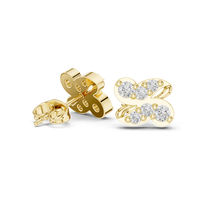 0.54 CT Lab Diamond Designer Butterfly Earrings in 18KT, 14KT, 10KT Gold & 925 Silver | VVS–VS EF CVD Diamonds | Rose, Yellow, White Gold & Moissanite Options