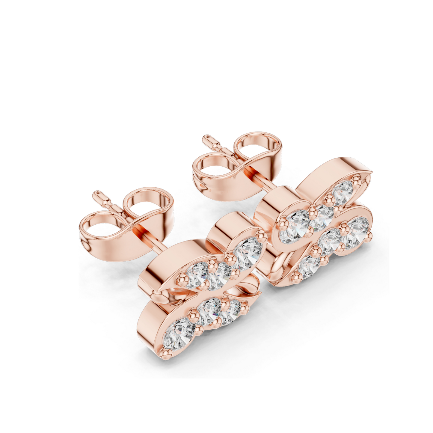 0.54 CT Lab Diamond Designer Butterfly Earrings in 18KT, 14KT, 10KT Gold & 925 Silver | VVS–VS EF CVD Diamonds | Rose, Yellow, White Gold & Moissanite Options