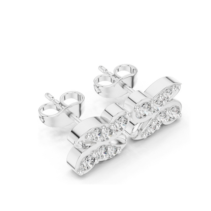 0.54 CT Lab Diamond Designer Butterfly Earrings in 18KT, 14KT, 10KT Gold & 925 Silver | VVS–VS EF CVD Diamonds | Rose, Yellow, White Gold & Moissanite Options