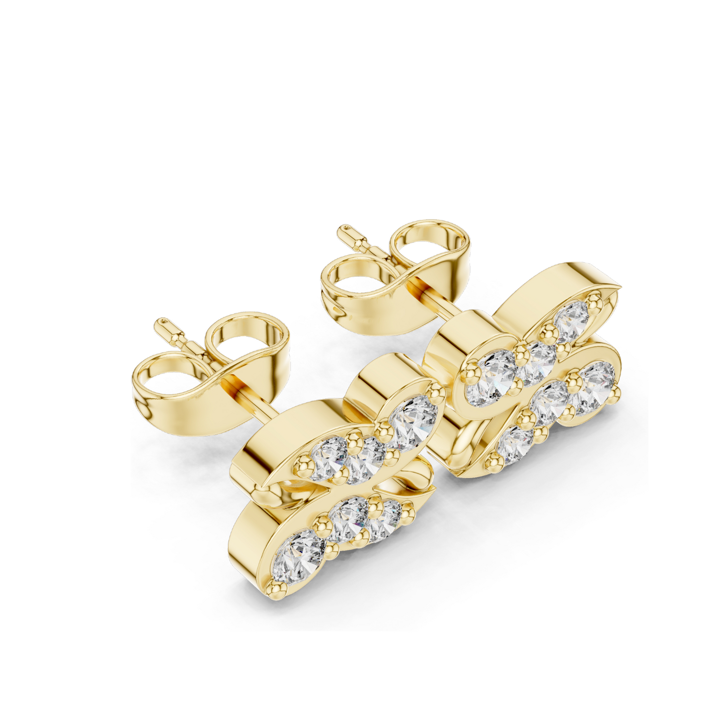 0.54 CT Lab Diamond Designer Butterfly Earrings in 18KT, 14KT, 10KT Gold & 925 Silver | VVS–VS EF CVD Diamonds | Rose, Yellow, White Gold & Moissanite Options