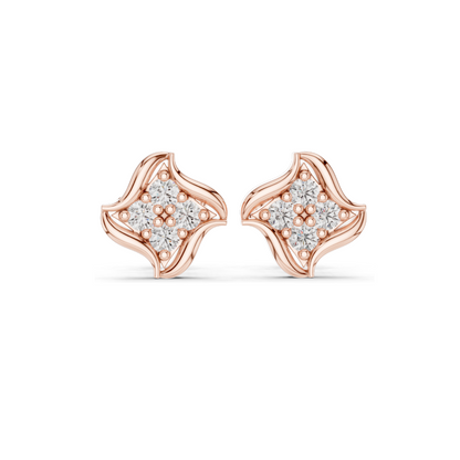 3.51 CT Lab Diamond Star Cluster Stud Earrings | VVS-VS EF Clarity | 18KT, 14KT, 10KT Gold & 925 Silver | Rose, Yellow, White Gold & Moissanite Options