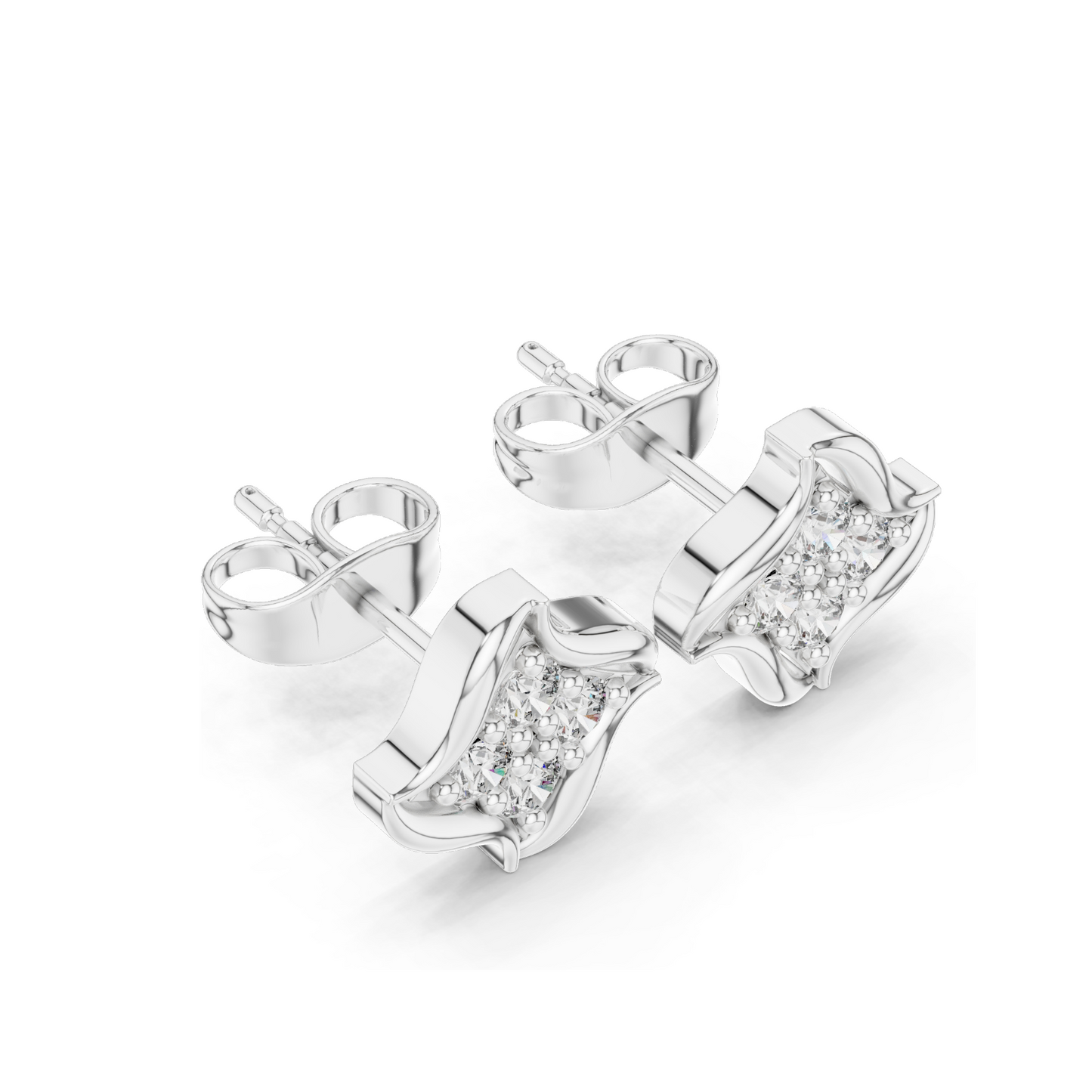 3.51 CT Lab Diamond Star Cluster Stud Earrings | VVS-VS EF Clarity | 18KT, 14KT, 10KT Gold & 925 Silver | Rose, Yellow, White Gold & Moissanite Options
